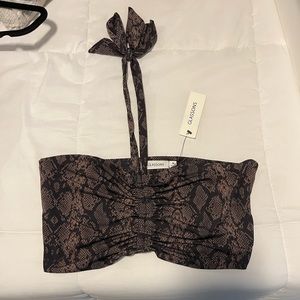GLASSONS Snake Skin Bandeau Top